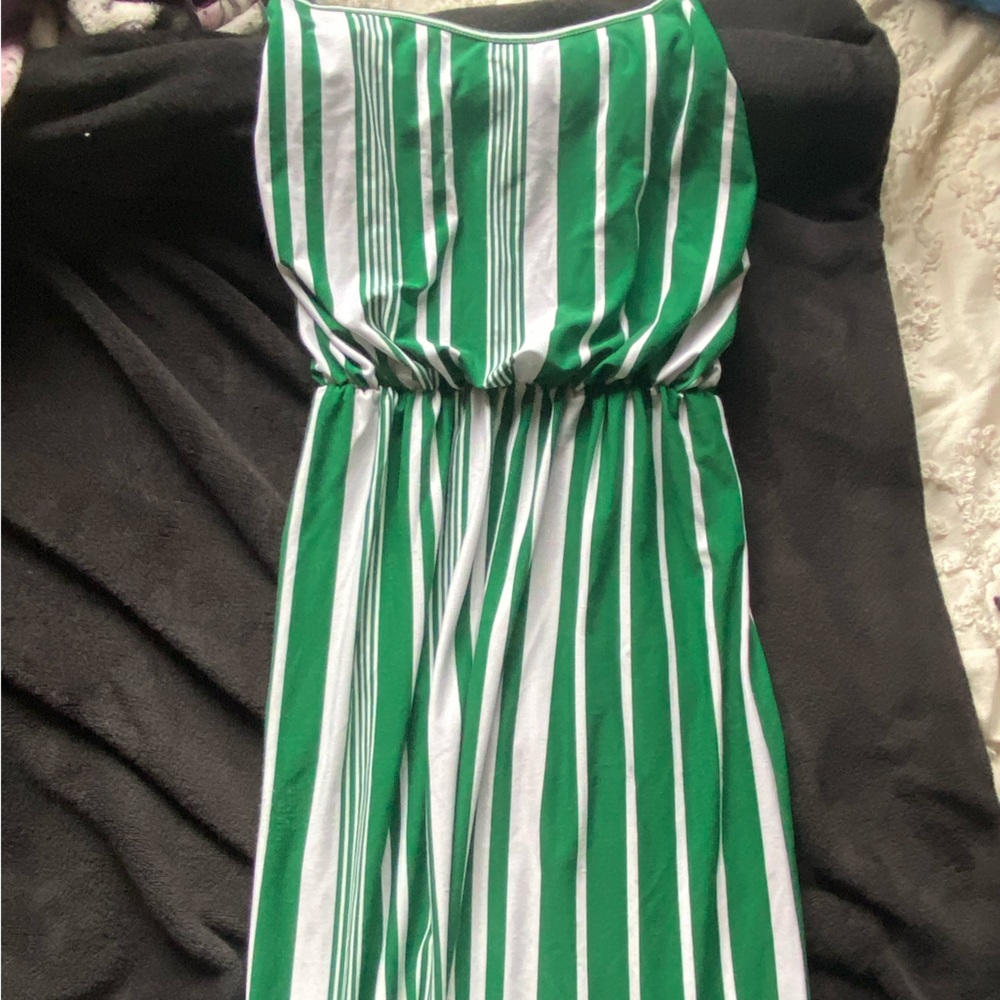 Green stripped maxi dress